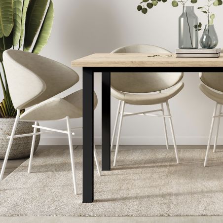 Piètement de table avec pieds carrés et cadre, hauteur 710 mm, Noir Piètement de table avec pieds carrés et cadre, hauteur 710 mm, Noir