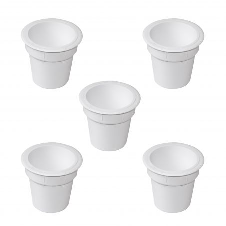 Lot de 5 portes-objets, Pot blanc Lot de 5 portes-objets, Pot blanc
