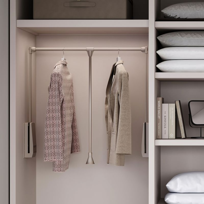 Penderie rabattable Hang pour armoire de largeur 600 à 830 mm, Gris