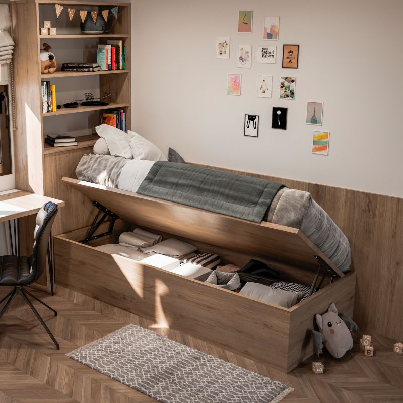 Mécanisme de levage pour lit simple pour ouverture latérale