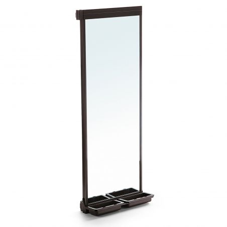 Miroir extractible avec rangements pour intérieur d'armoire, Moka Miroir extractible avec rangements pour intérieur d'armoire, Moka