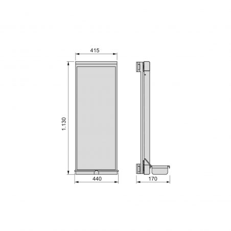 Miroir extractible avec rangements pour intérieur d'armoire, Moka Miroir extractible avec rangements pour intérieur d'armoire, Moka
