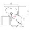 Ferrure Lemans II Arena Style Blanc Sens Droit avec amortisseur pour porte de 450 mm Ferrure Lemans II Arena Style Blanc Sens Droit avec amortisseur pour porte de 450 mm
