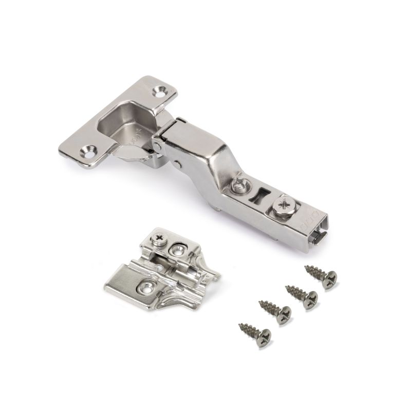 Lot de 20 charnières super pliantes X92 avec fermeture souple et embases à visser, Nickelé