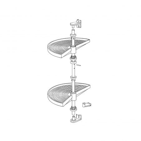 Touniquet 1/2 lune Shelvo pour caisson de 900 mm, Blanc Touniquet 1/2 lune Shelvo pour caisson de 900 mm, Blanc