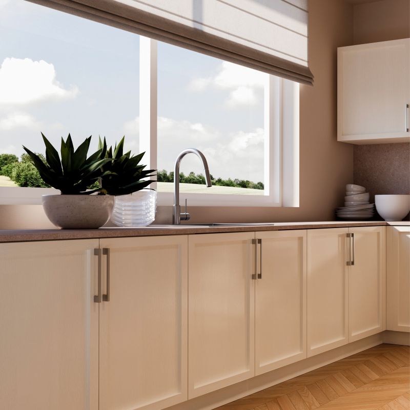 Lot de 5 Poignées Montreal, L 192 mm, entraxe 160 mm, Nickel satiné