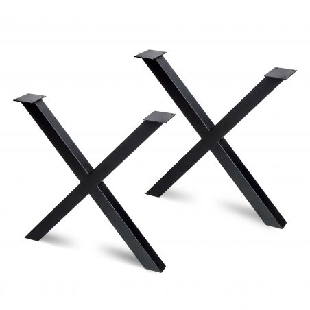 Lot de 2 pieds Cross pour table, hauteur 695 mm, Noir Lot de 2 pieds Cross pour table, hauteur 695 mm, Noir
