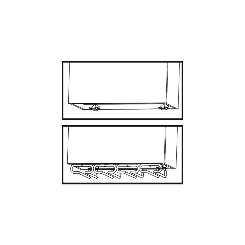Support 4 lignes pour verres à pied, Chromé