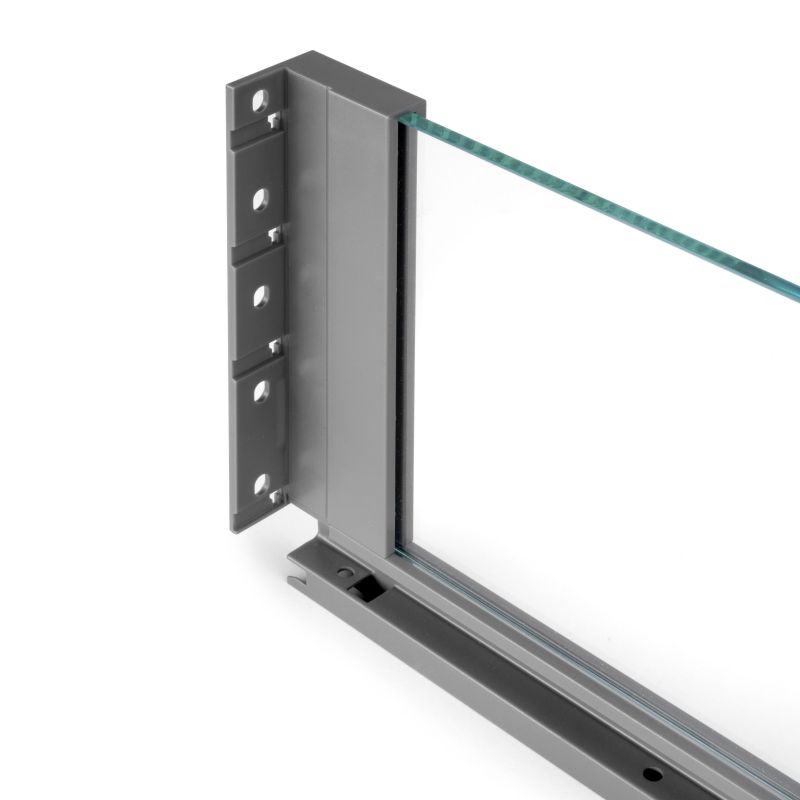 Tiroir Vertex 40 kg hauteur 178 mm avec côtés en verre, profondeur 450 mm, Gris anthracite