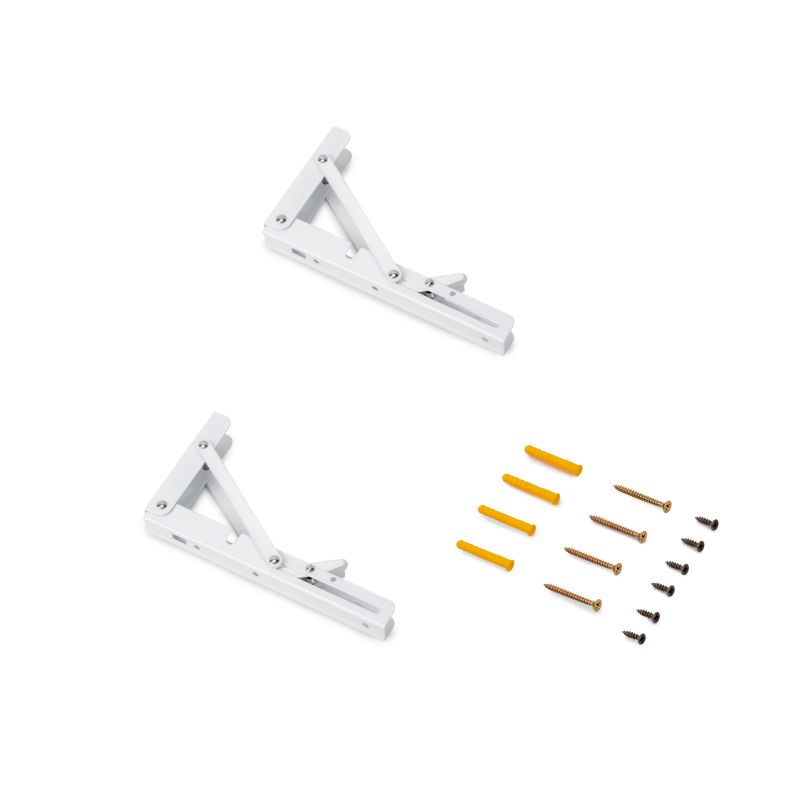 Jeu de 2 supports relevable, longueur 203mm, Blanc