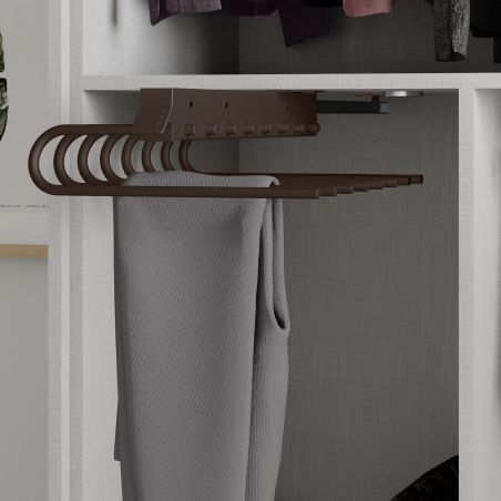 Porte-pantalons extractible pour montage côté Gauche, Moka Porte-pantalons extractible pour montage côté Gauche, Moka