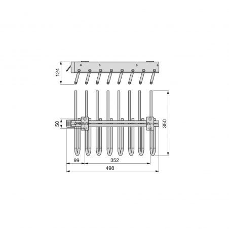 Porte-pantalons extractible pour montage côté Gauche, Moka Porte-pantalons extractible pour montage côté Gauche, Moka