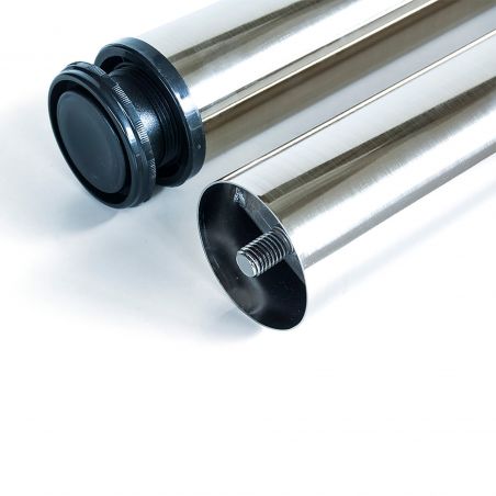 Lot de 4 pieds pour table, hauteur 710 - 730 mm, Ø 60 mm, Nickel satiné Lot de 4 pieds pour table, hauteur 710 - 730 mm, Ø 60 mm, Nickel satiné