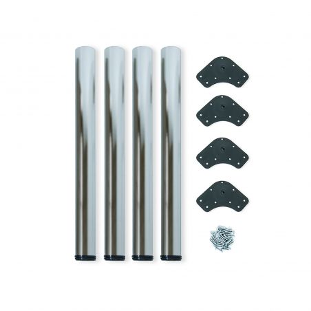 Lot de 4 pieds pour table, hauteur 710 - 730 mm, Ø 60 mm, Nickel satiné Lot de 4 pieds pour table, hauteur 710 - 730 mm, Ø 60 mm, Nickel satiné