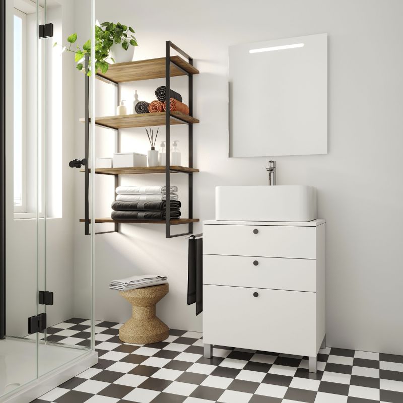 Jeu de 2 structures Lader pour étagère, hauteur 1150mm, Noir