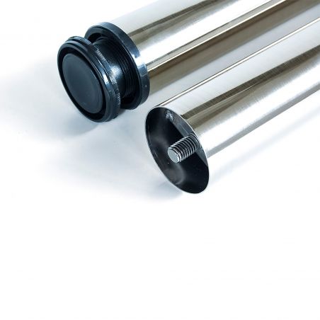 Lot de 4 pieds pour table, hauteur 830 - 850 mm, Ø 60 mm, Nickel satiné Lot de 4 pieds pour table, hauteur 830 - 850 mm, Ø 60 mm, Nickel satiné