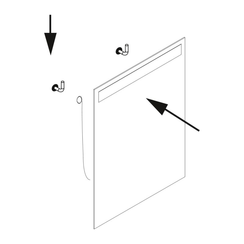Miroir Pegasus avec éclairage frontal LED, 600 x 700 mm, AC 230V 50Hz, 6 W