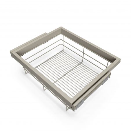 Kit panier à fils sur coulisses pour caisson de 600 mm, Gris Kit panier à fils sur coulisses pour caisson de 600 mm, Gris