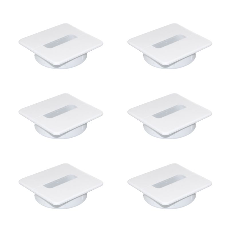 Lot de 6 passe-câble de table Plastwin, Ø 80 mm, Blanc