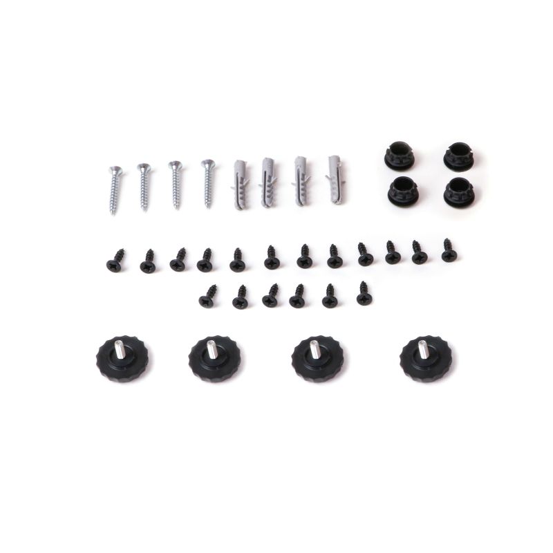 Jeu de 2 structures Lader avec étagères bois inclus, hauteur 1150mm, Noir