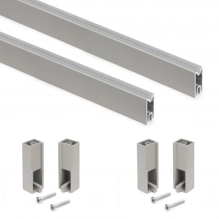 Kit tube de penderie Luxe, 0,75 m, Gris Kit tube de penderie Luxe, 0,75 m, Gris