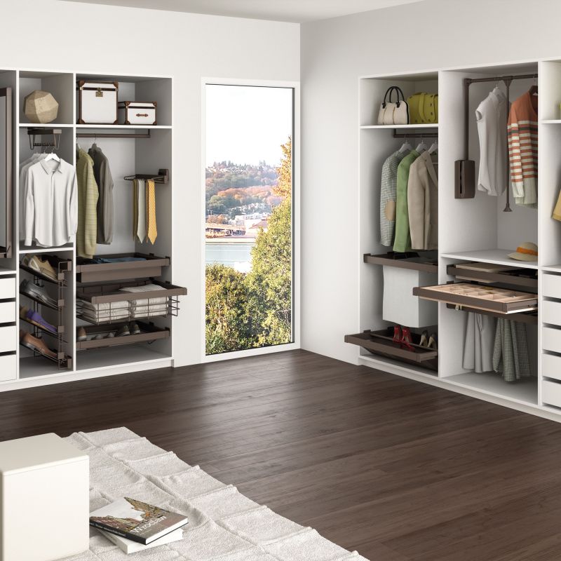 Range-chaussures extractible pour caisson de 800 mm, Moka