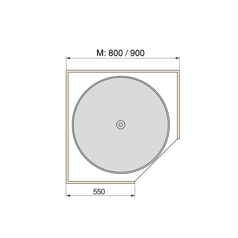 Tourniquet rond Shelvo pour caisson de 800 mm, Blanc