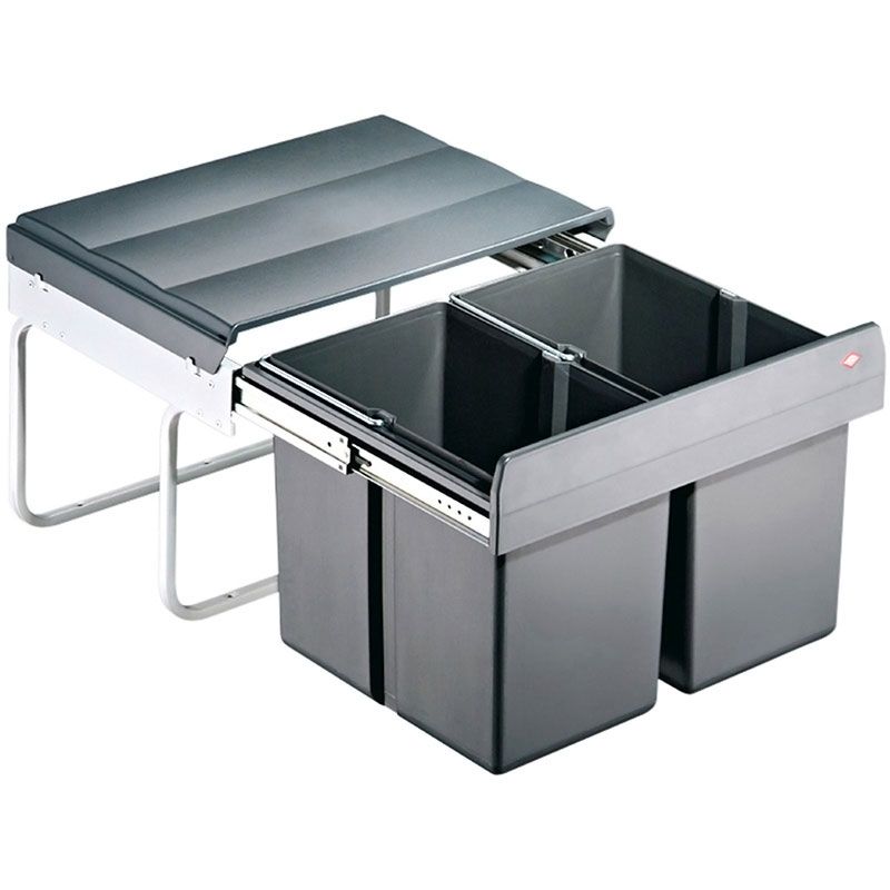 Poubelle coulissante 30L 2 bacs