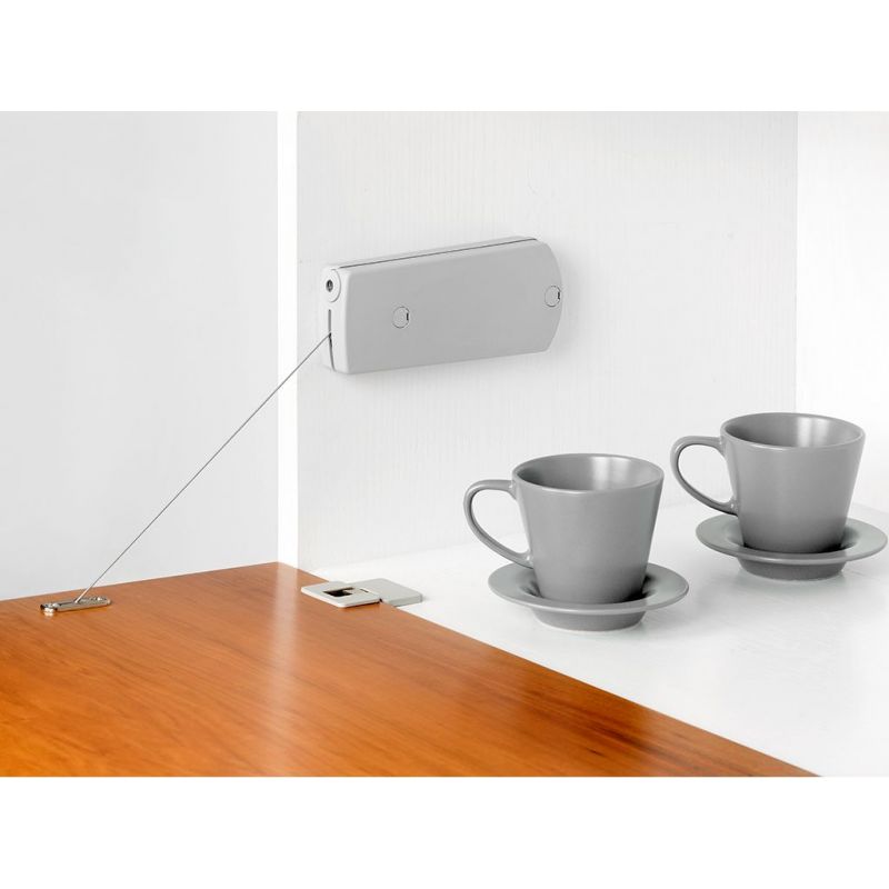 Mécanisme pour portes abattant Microwinch, 6 Kg, Plastique gris, Acier et Plastique