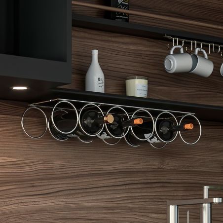 Porte-bouteille Supra pour 6 bouteilles, Chromé Porte-bouteille Supra pour 6 bouteilles, Chromé
