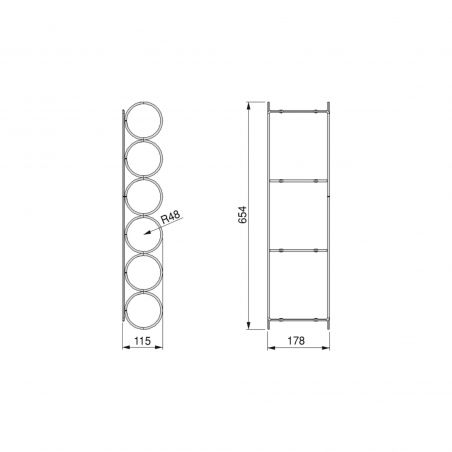 Porte-bouteille Supra pour 6 bouteilles, Chromé Porte-bouteille Supra pour 6 bouteilles, Chromé