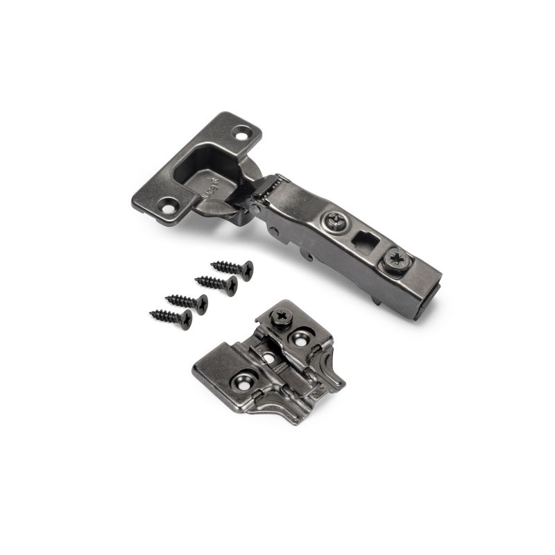 Lot de 20 charnières droite X91 avec fermeture souple et Embase à visser, Hauteur 0, Titane