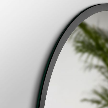 Miroir Cepheus avec éclairage décoratif à LED et cadre noir arrondi, 600 x 800 mm, AC 230V 50Hz, 12 W