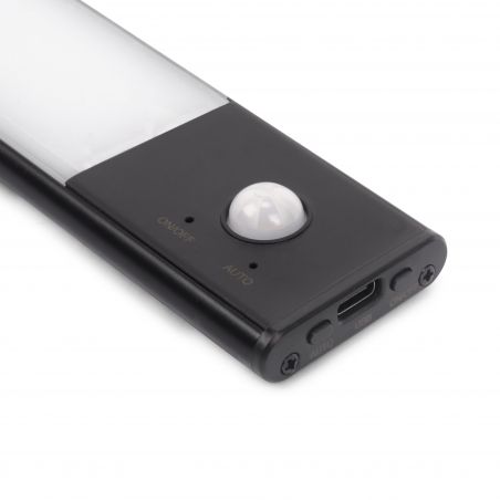 Luminaire LED Kaus Black rechargeable par USB avec détecteur de mouvement, 600mm, Noir Luminaire LED Kaus Black rechargeable par USB avec détecteur de mouvement, 600mm, Noir
