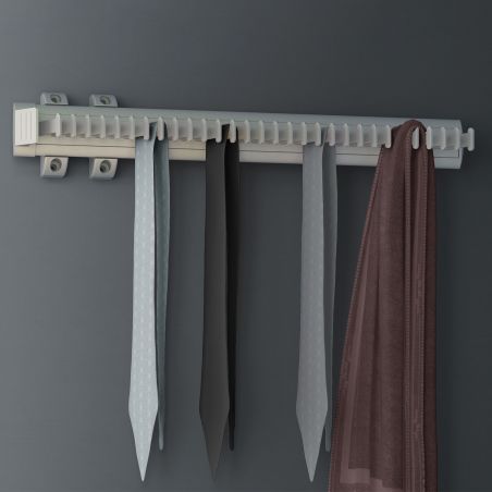Porte cravates latéral extractible, Anodisé mat Porte cravates latéral extractible, Anodisé mat