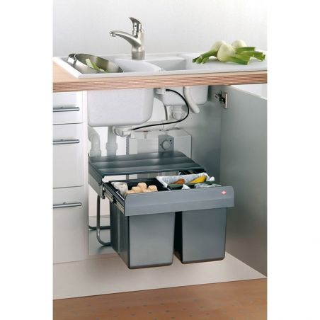 Poubelle coulissante 30L 2 bacs