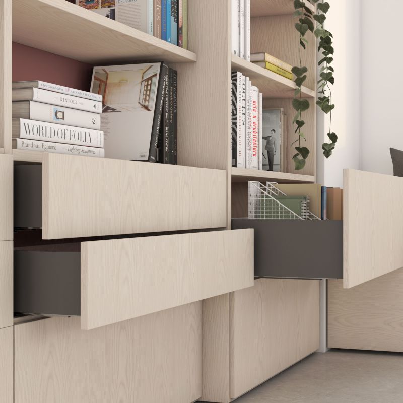 Tiroir Vertex 40 kg hauteur 131 mm, profondeur 450 mm, Gris anthracite