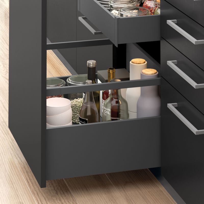 Tiroir Vertex 40 kg hauteur 131 mm, profondeur 450 mm, Gris anthracite