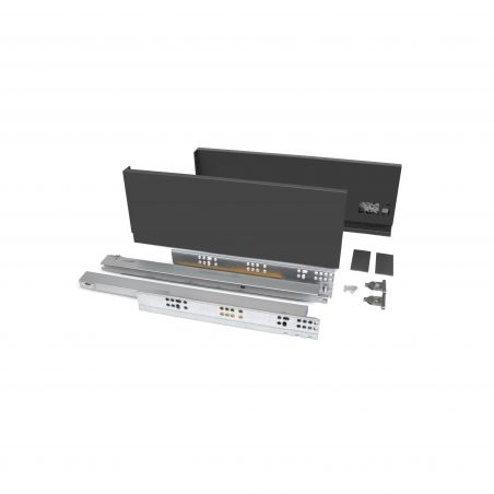 Tiroir Vertex 40 kg hauteur 131 mm, profondeur 450 mm, Gris anthracite