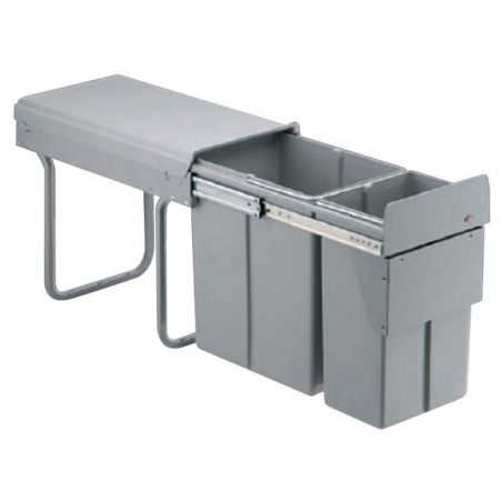 Poubelle coulissante 30L 2 bacs