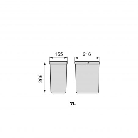 Kit poubelle Recycle, 2 bacs de 7L, Gris anthracite Kit poubelle Recycle, 2 bacs de 7L, Gris anthracite