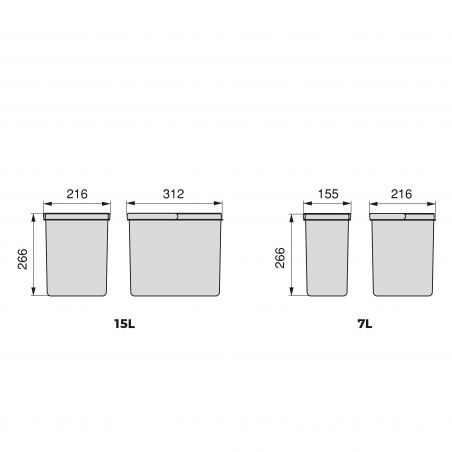 Kit Poubelle Recycle 29L, 3 bacs, Gris anthracite Kit Poubelle Recycle 29L, 3 bacs, Gris anthracite