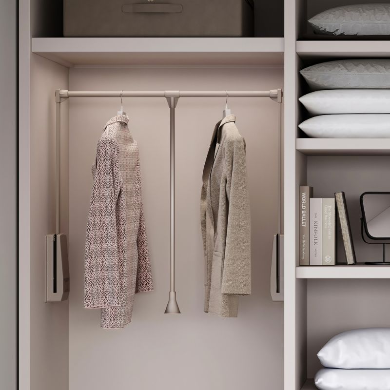 Penderie rabattable Hang pour armoire de largeur 830 à 1150 mm, Gris