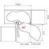 Ferrure Lemans II Arena Style Anthracite Sens Gauche avec amortisseur pour porte de 500 mm Ferrure Lemans II Arena Style Anthracite Sens Gauche avec amortisseur pour porte de 500 mm