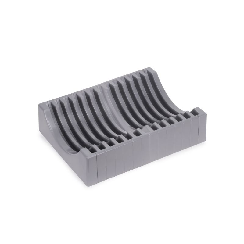 Porte-assiettes pour tiroir, capacité 13 assiettes, Gris