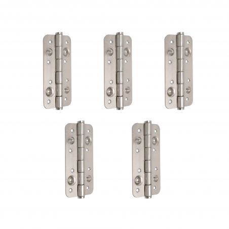 Lot de 5 charnières anti-dégondage, 150x80mm, sans garniture, Nickel satiné Lot de 5 charnières anti-dégondage, 150x80mm, sans garniture, Nickel satiné