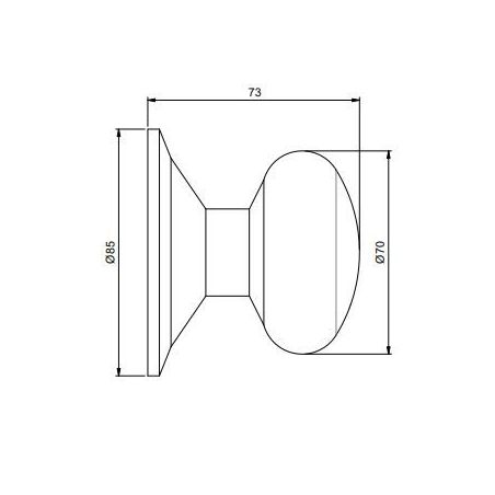 Bouton de porte d'entrée, Modèle Bowler, Ø70mm, Acier inoxydable, Nickel satiné Bouton de porte d'entrée, Modèle Bowler, Ø70mm, Acier inoxydable, Nickel satiné