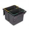 Recycle 2 x 24L poubelle de recyclage avec montage latéral, Gris antracite Recycle 2 x 24L poubelle de recyclage avec montage latéral, Gris antracite