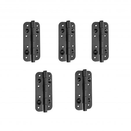 Lot de 5 charnières anti-dégondage, 150x80mm, sans garniture, Noir Lot de 5 charnières anti-dégondage, 150x80mm, sans garniture, Noir