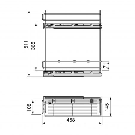 Porte-bouteilles latéral extractible TitaneMax avec fermeture amortie pour caisson de 200 mm, Gris anthracite Porte-bouteilles latéral extractible TitaneMax avec fermeture amortie pour caisson de 200 mm, Gris anthracite